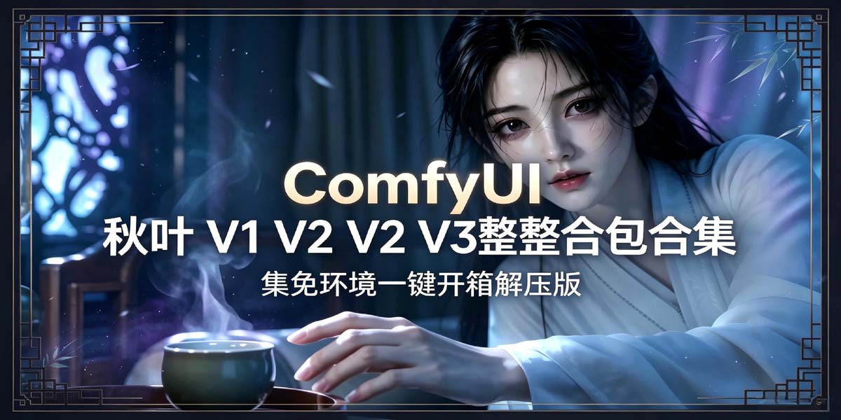 ComfyUI ��Ҷ V1 V2 V3 ���ϰ��ϼ��⻷��һ�������ѹ��/�˹�����ͼ�����ɹ���